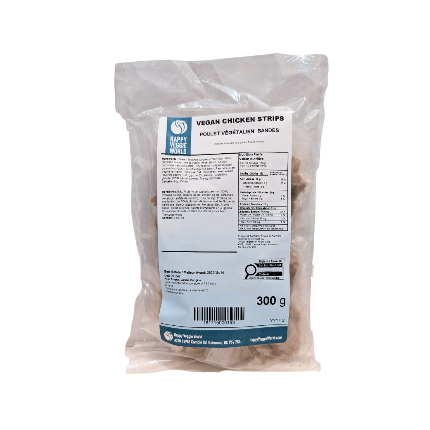 Happy Veggie World Lanières de Poulet - 300g