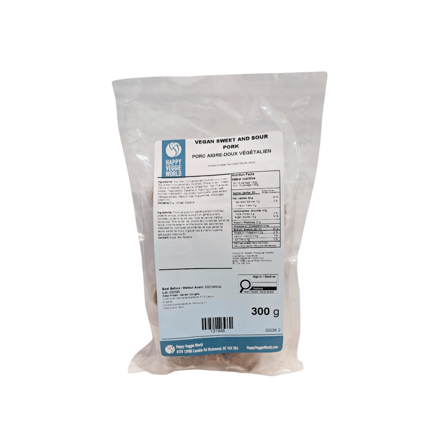 Happy Veggie World Porc Aigre-Doux - 300g