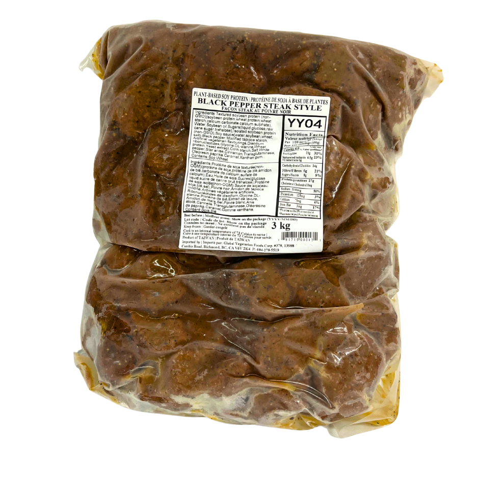 Happy Veggie World Food Service Black Pepper Steak - 3kg