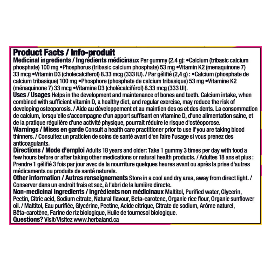 Herbaland Calcium Plus - 60 Gummies