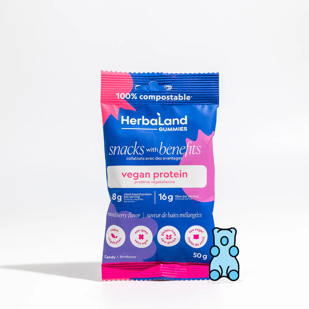 Herbaland Snacks With Benefits Mixed Berry Vegan Protein Gummies - 50g