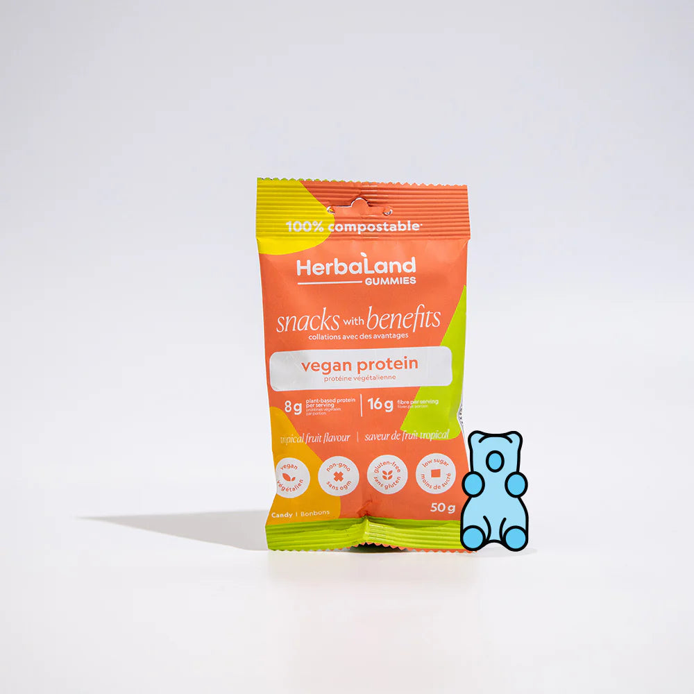 Herbaland Snacks With Benefits Tropical Fruit Flavour Vegan Protein Gummies - 50g