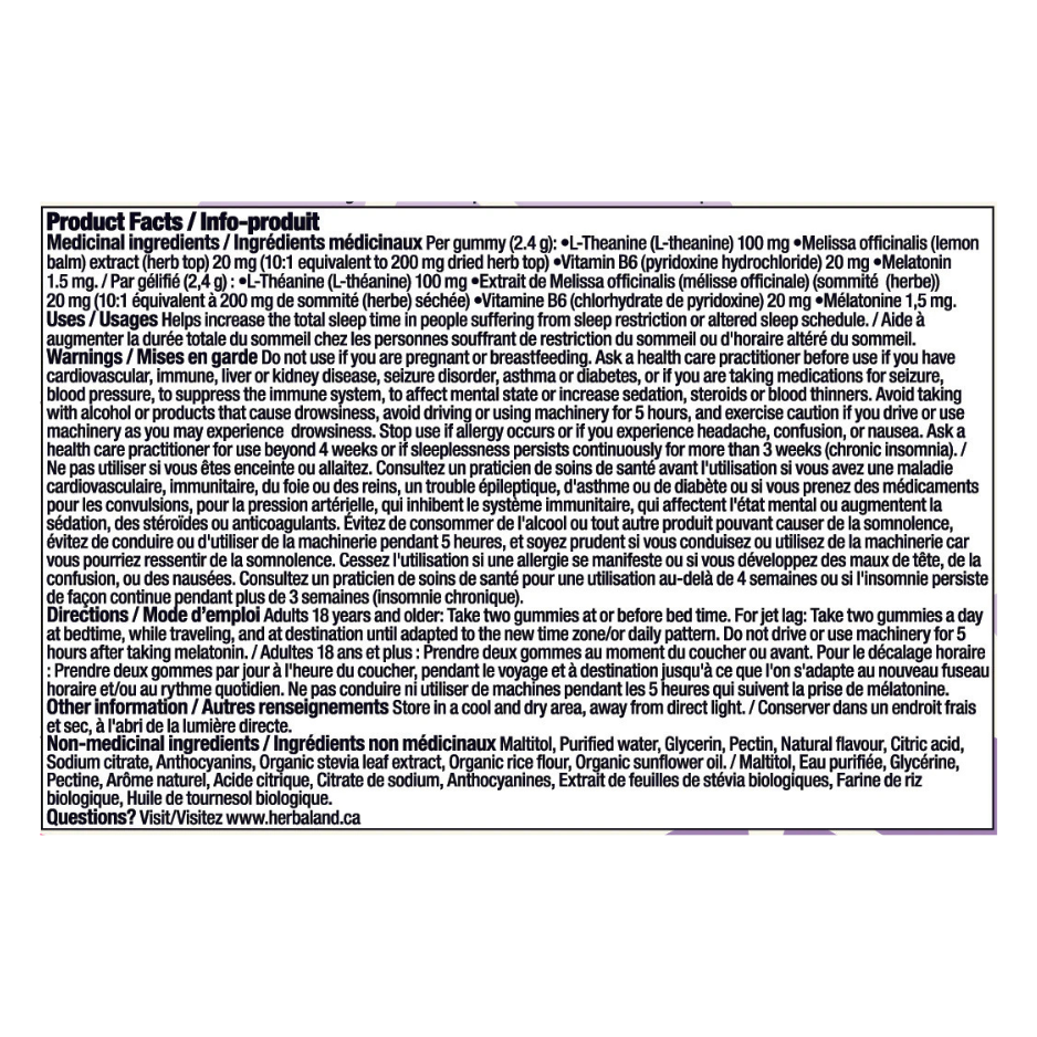 Herbaland Sweet Dreams Gummies Pour Adultes - 90 Gummies