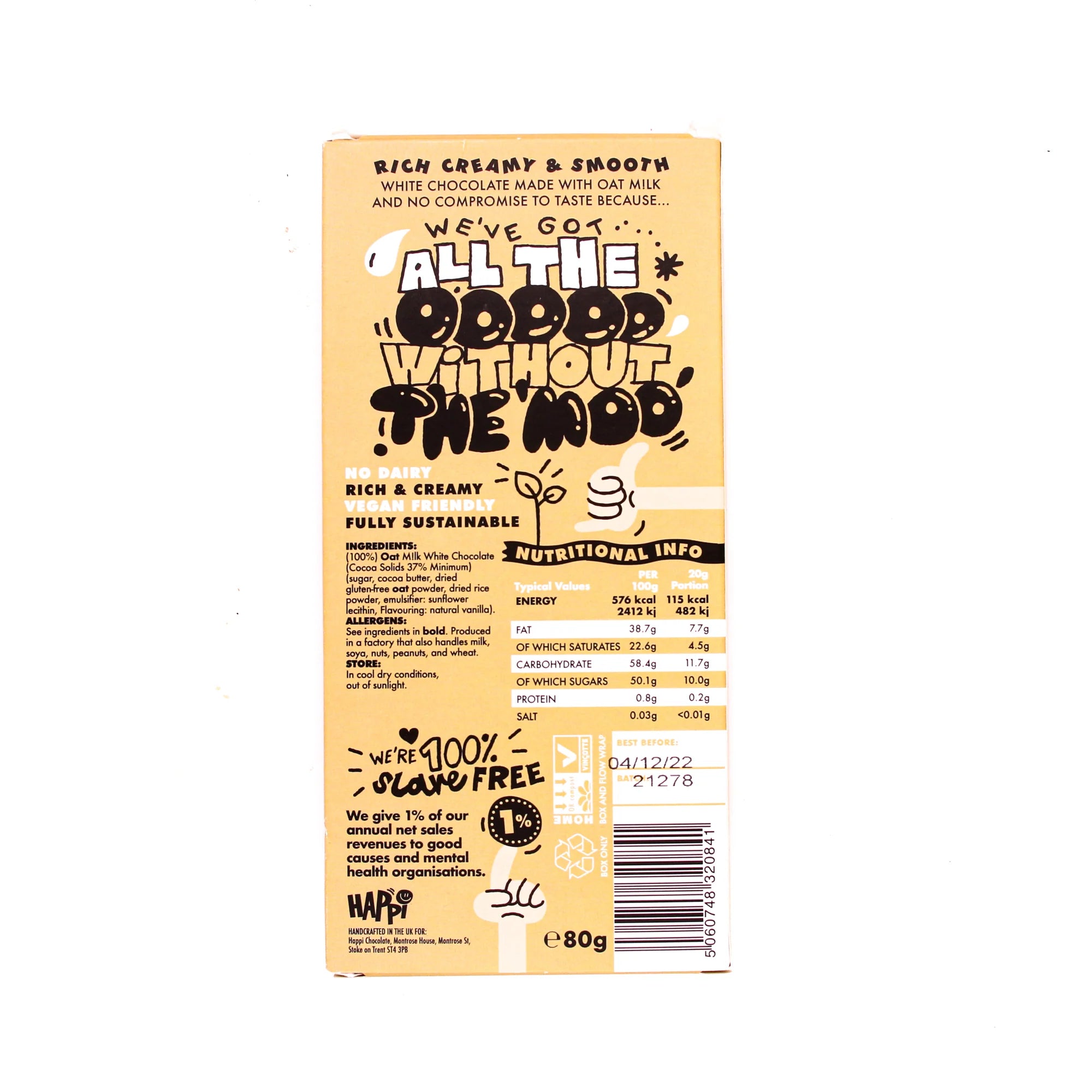 Happi Oat Milk White Chocolate - 80g