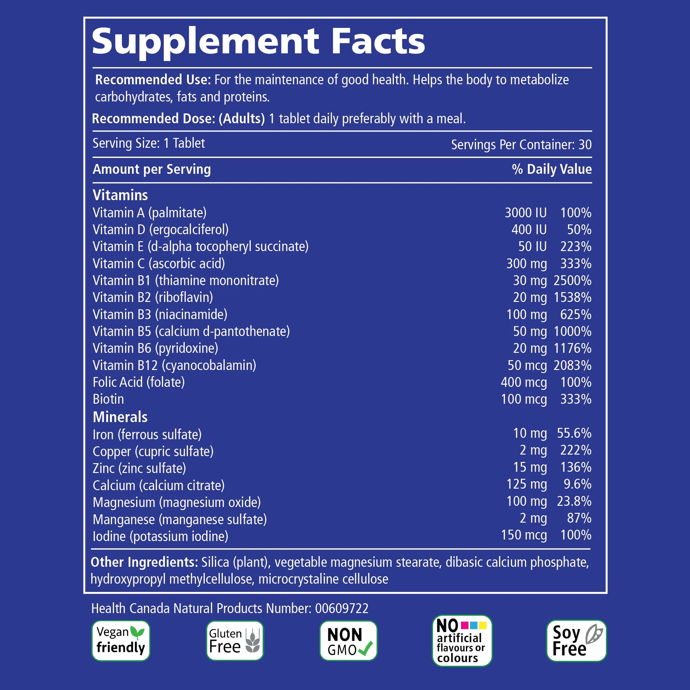 Vitality SuperMulti+ Vitamins - 30 Caps