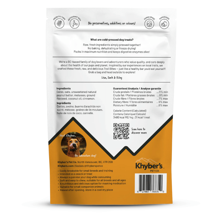 Khyber's Pet Co. Peanut Butter Power Trail Bites - 350g