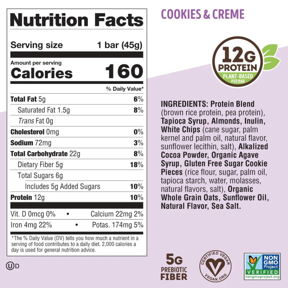 Lenny & Larry's Cookies & Creme Protein Bar - 45g