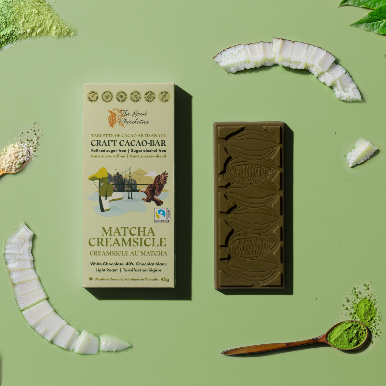 The Good Chocolatier Matcha Creamsicle White Chocolate - 45g