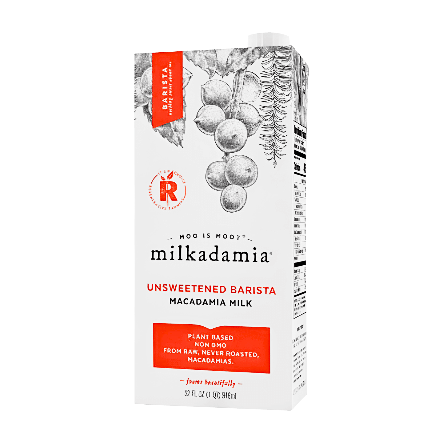 Milkadamia Unsweetened Barista Macadamia Milk - 946ml
