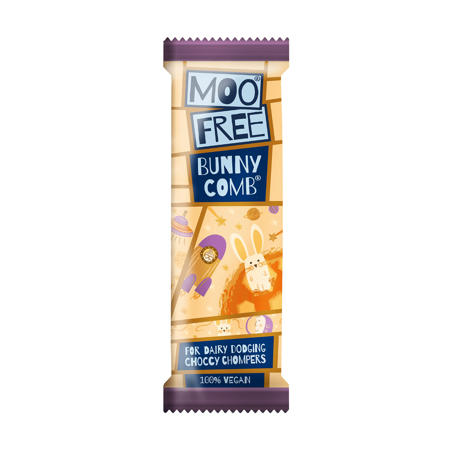 Moo Free 'Bunnycomb' Vegan Honeycomb Milk Chocolate Mini Bar - 20g