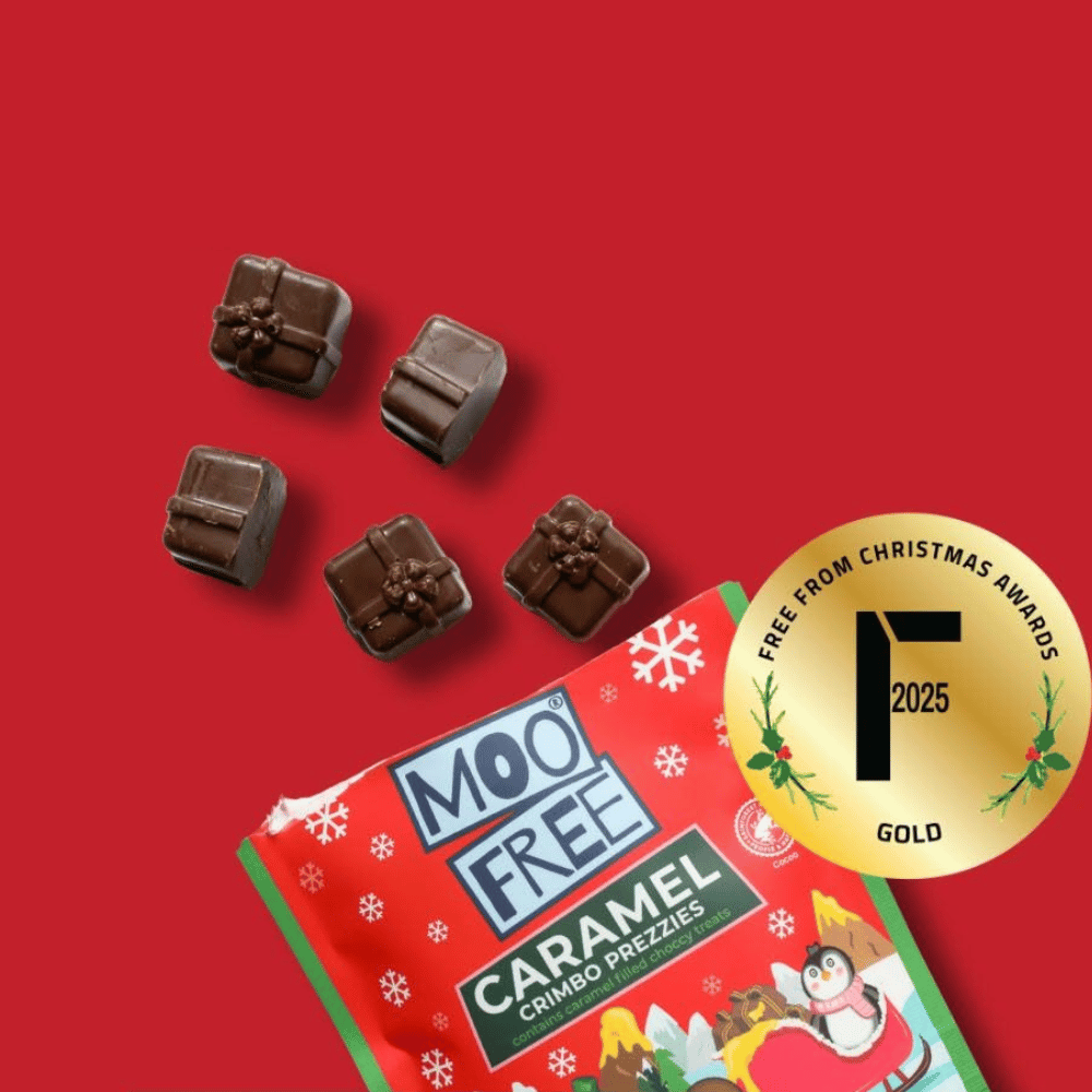Figurines de Noël fourrées au caramel Moo Free - 65 g