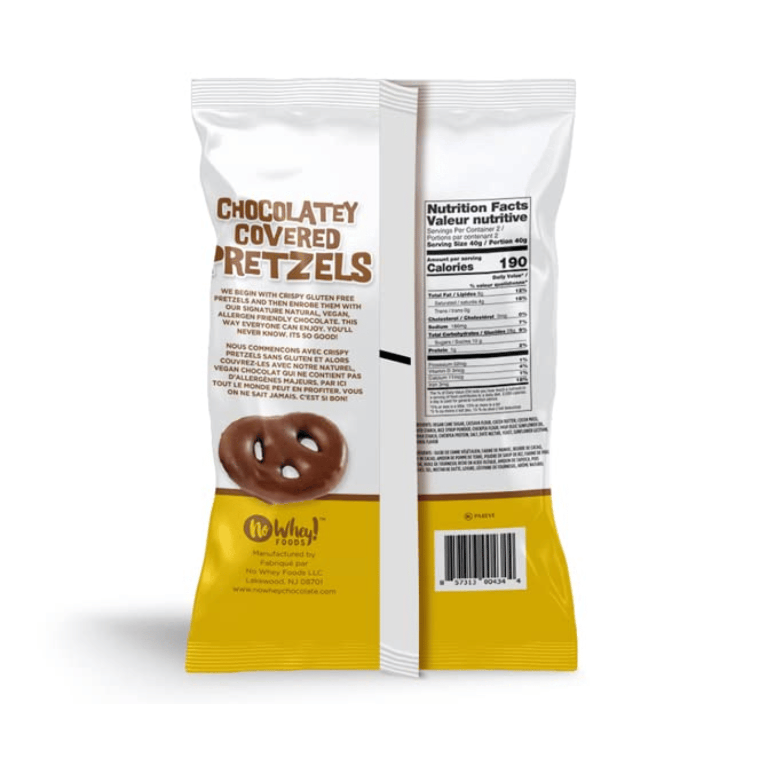 No Whey Foods Bretzels Chocolatés - 80g