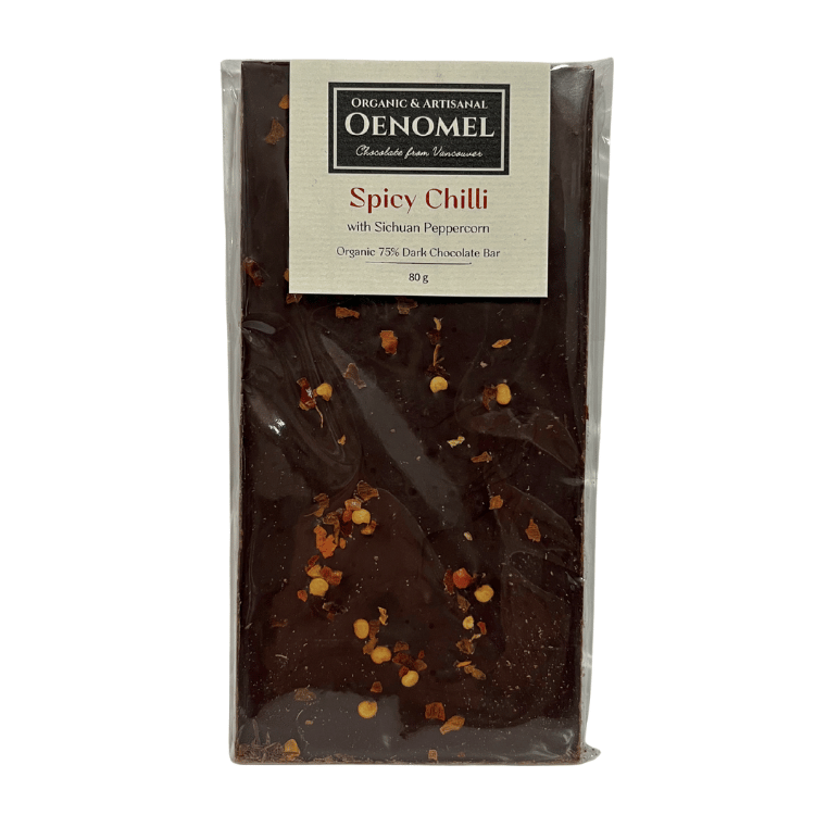 Oenomel Spicy Chili with Sichuan Peppercorn 75% Dark Chocolate Bar - 80g