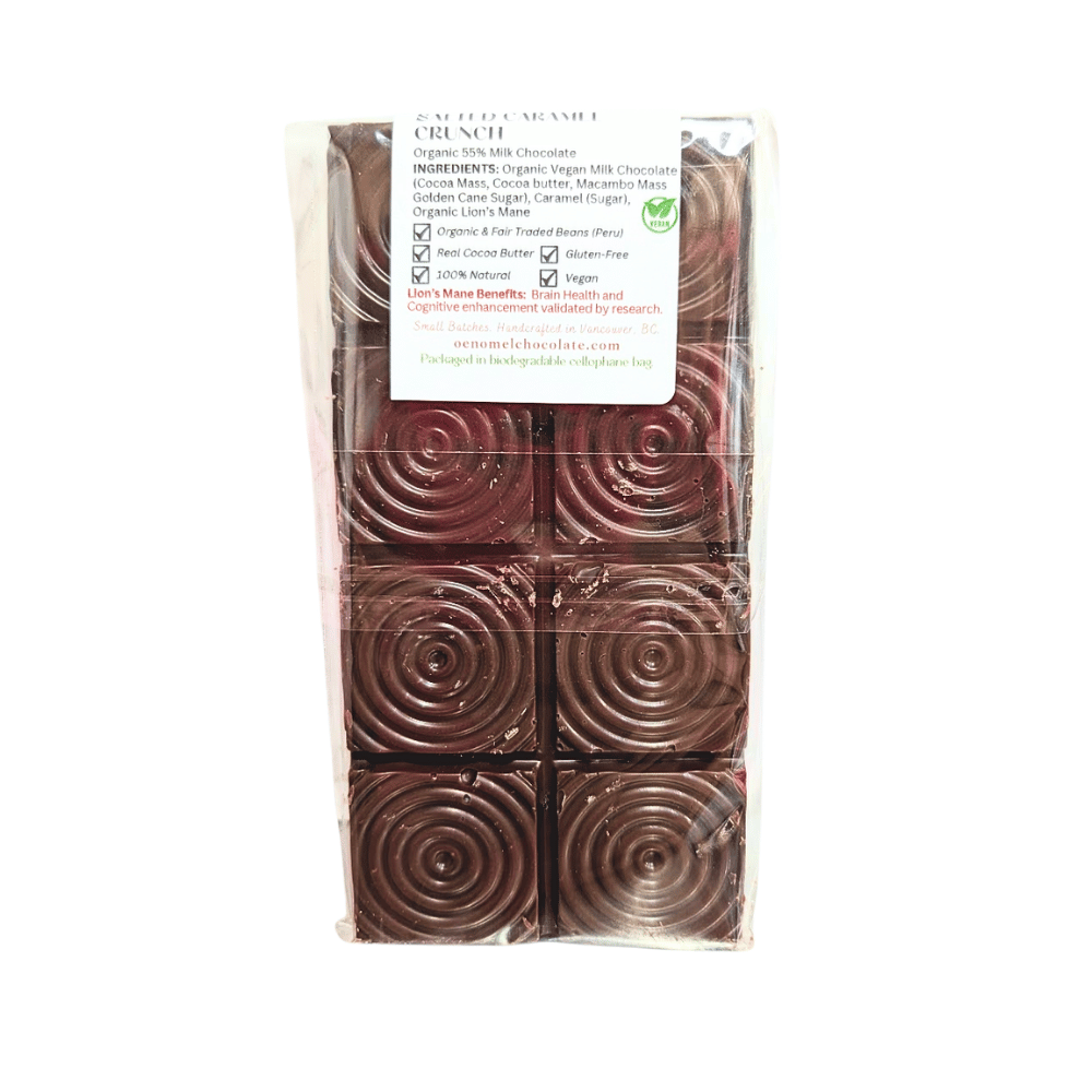 Oenomel Salted Caramel Crunch Vegan Milk Chocolate Bar - 80g