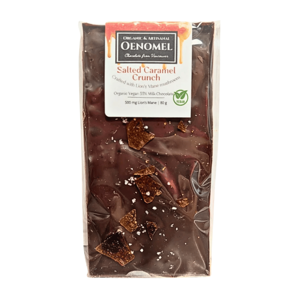 Tablette de chocolat au lait végétalien Oenomel au caramel salé croquant - 80 g