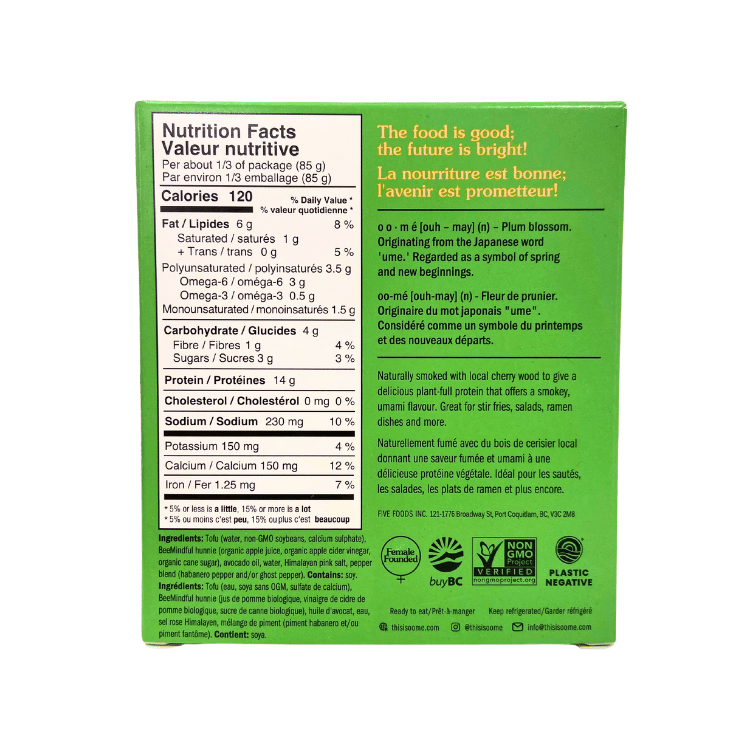 Oomé Habanero Hunnie Smoked Tofu - 220g
