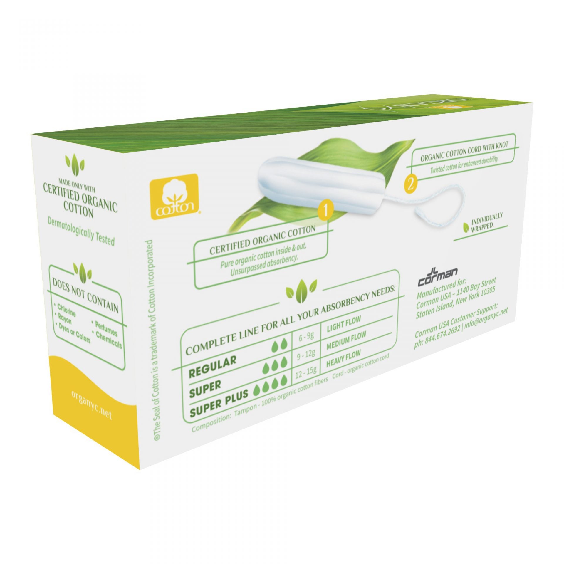 Tampons réguliers Organyc - 16 pièces