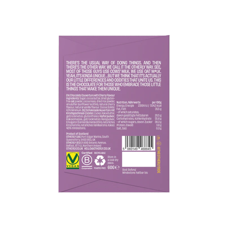 Otherly Cherry Oat Milk Chocolate Bar - 60g