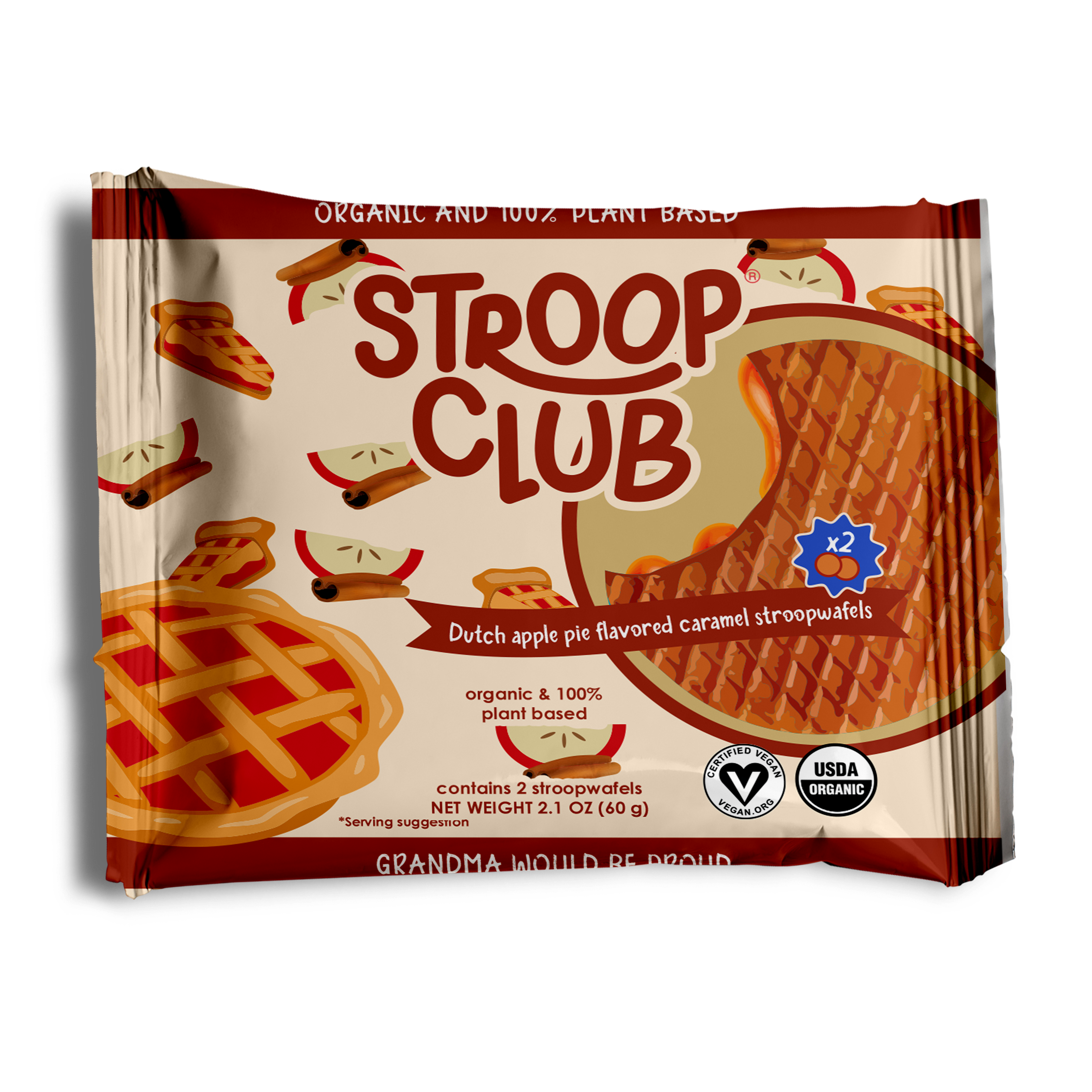 Stroop Club Vegan Dutch Apple Pie Caramel Stroopwafel Cookies - 60g