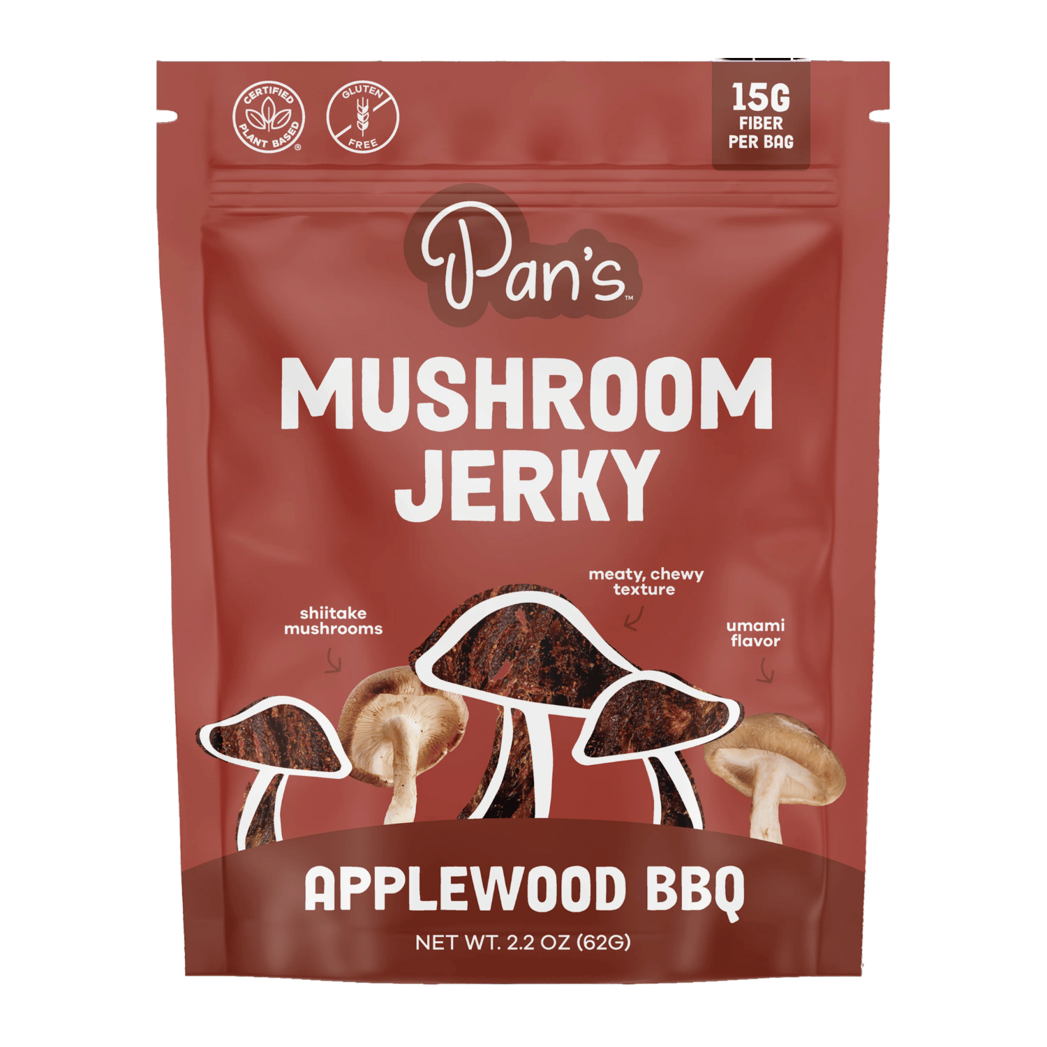 Pan's Applewood BBQ Mushroom Jerky - 62g