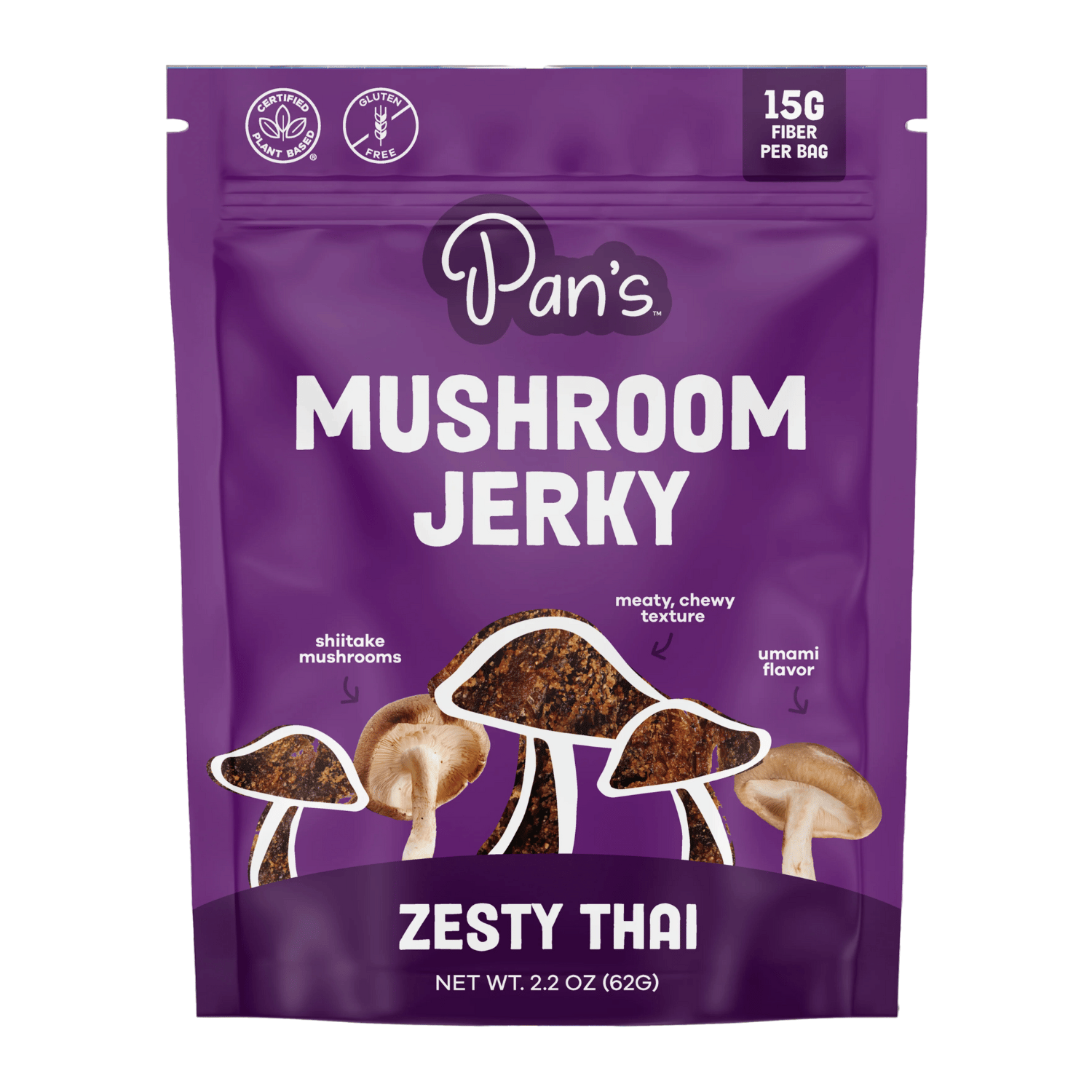 Pan's Zesty Thai Mushroom Jerky - 62g
