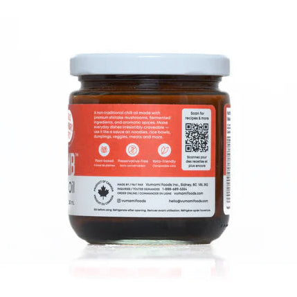 Vumami Foods Huile de piment fort Umami Bomb Shiitake - 250 ml