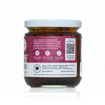 Vumami Foods Huile de piment moyen Umami Bomb Shiitake - 250 ml