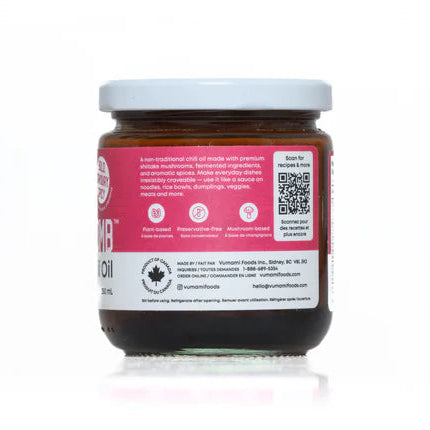 Vumami Foods Huile de piment moyen Umami Bomb Shiitake - 250 ml