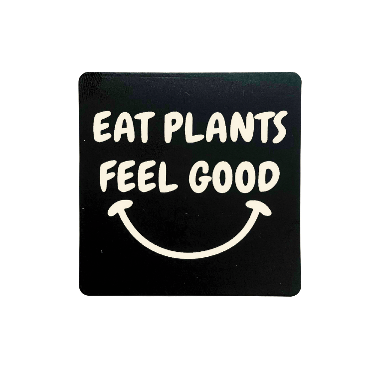 Autocollant Plant Active 'Eat Plants Feel Good' - Noir