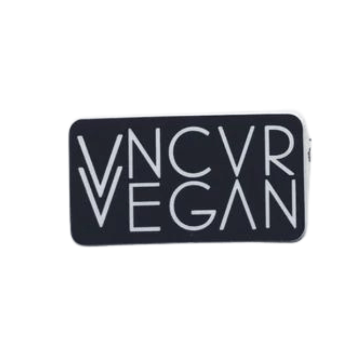 CLEARANCE - Plant Active 'VNCVR VEGAN' Black Sticker - 1.5” x 3”