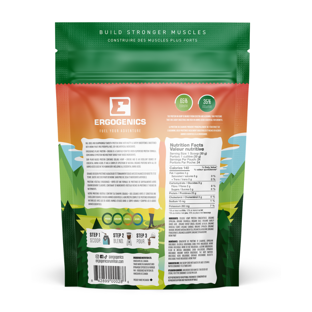 Protéines Ergogenics + Baies Vertes Mixtes - 120g