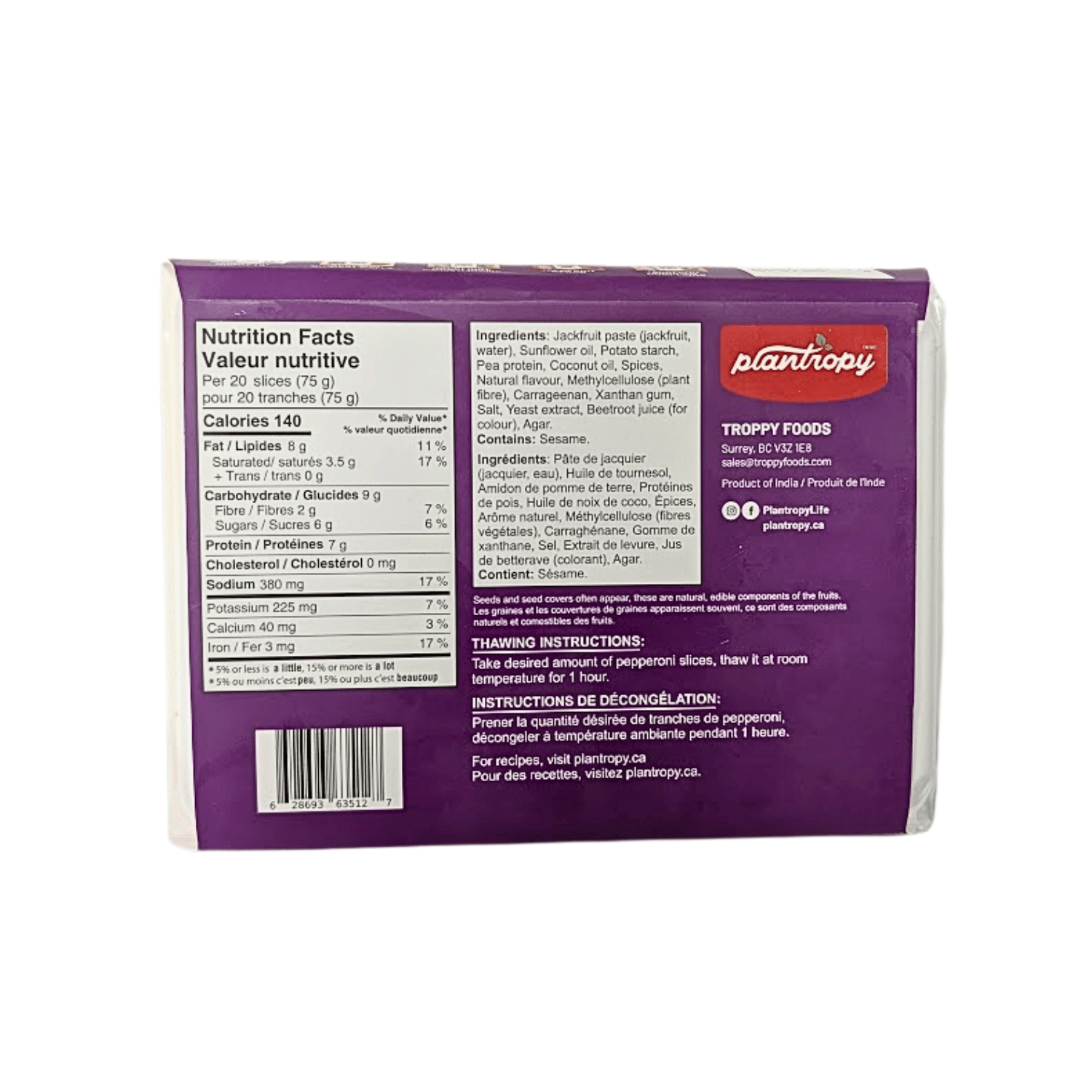 Plantropy Jackfruit Pepperoni - 284g
