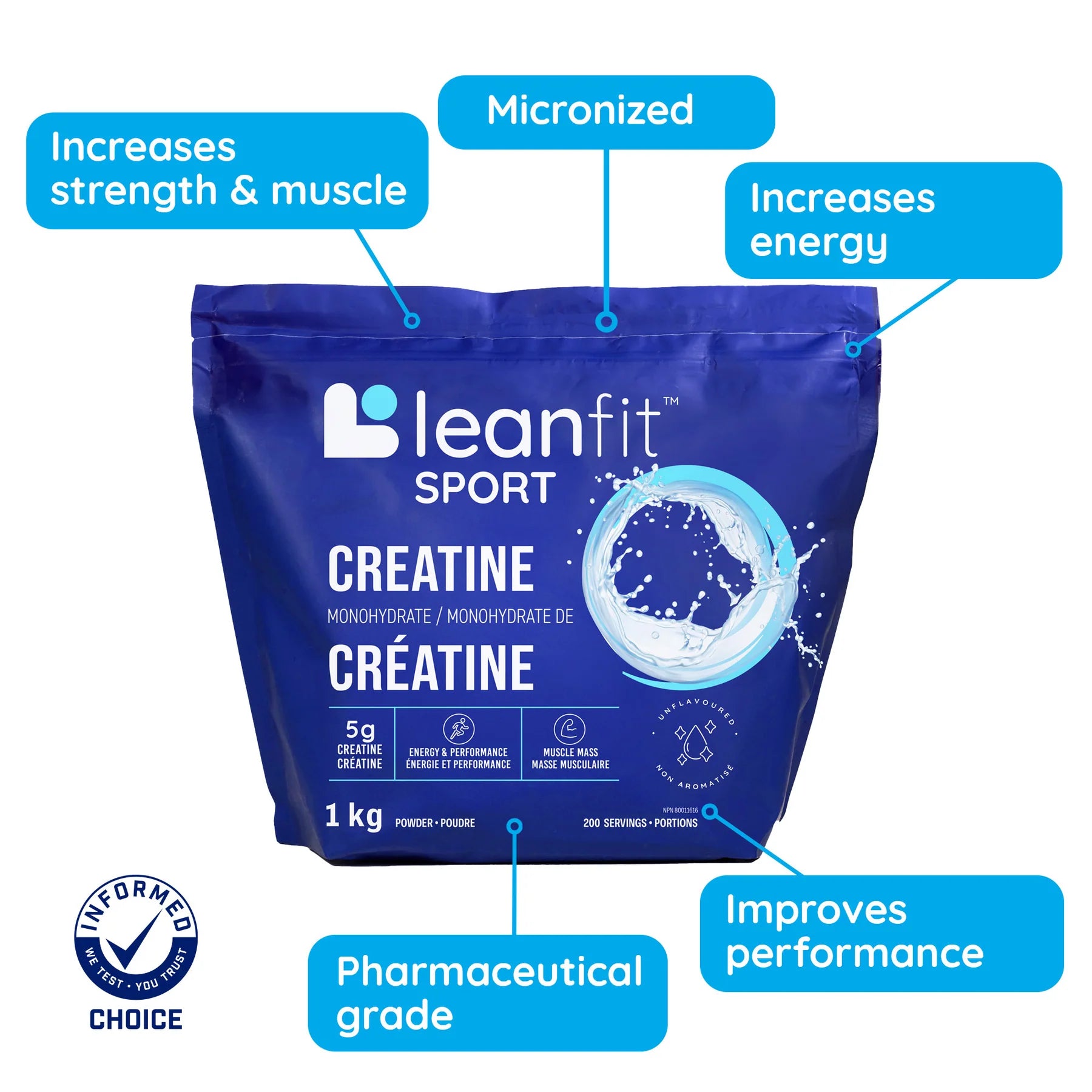 LeanFit Sport Creatine Monohydrate - 1KG