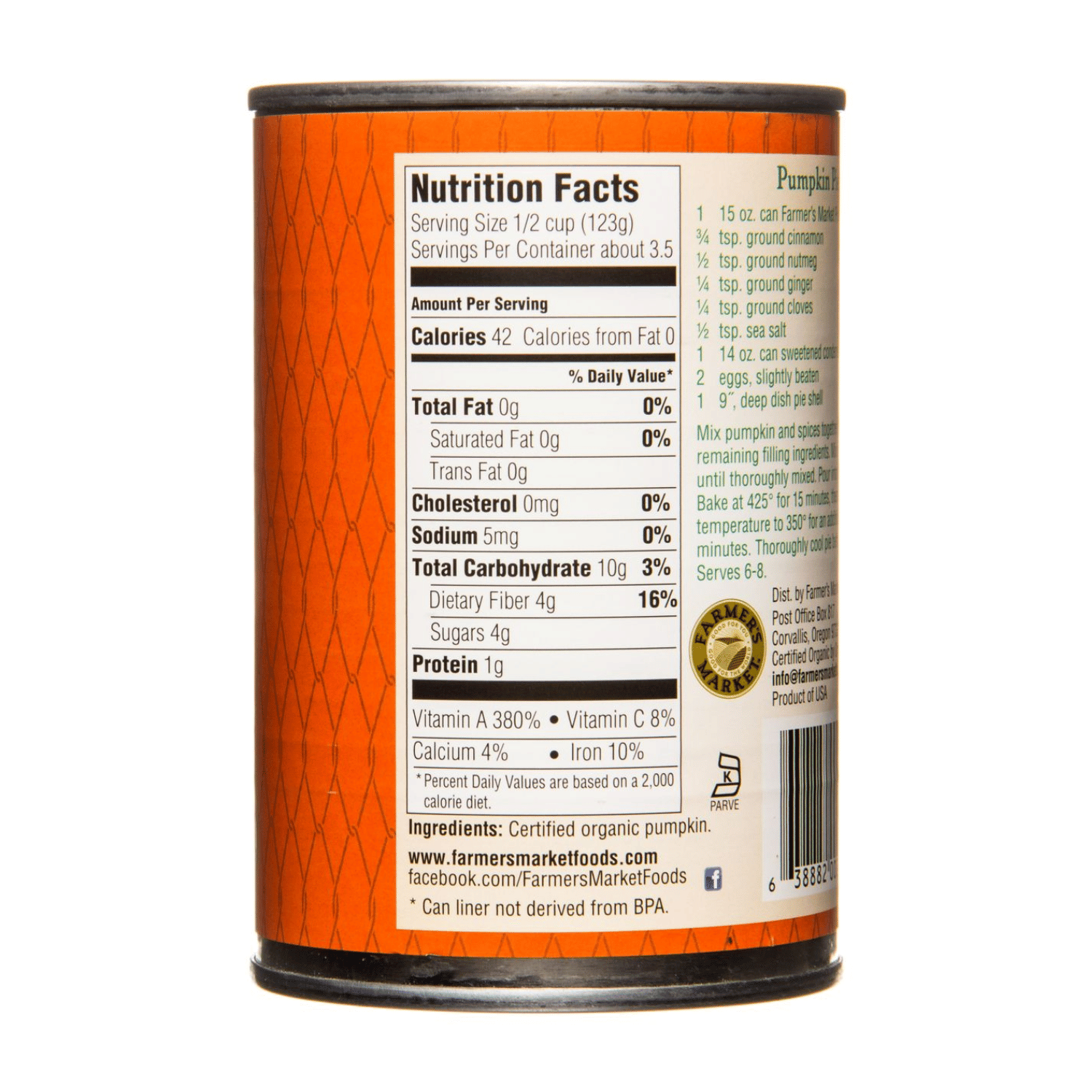 Farmer's Market Citrouille biologique - 398ml