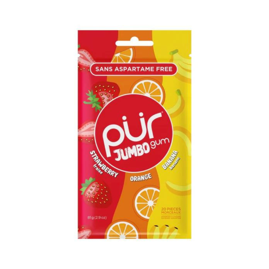 Pur Strawberry Orange Banana Jumbo Gum - 81g