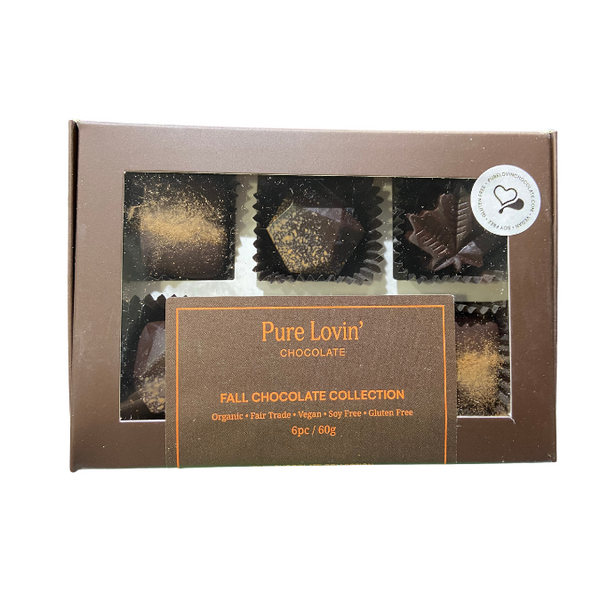 Pure Lovin' Chocolate 6 Piece Fall Collection Box - 60g – Vegan Supply