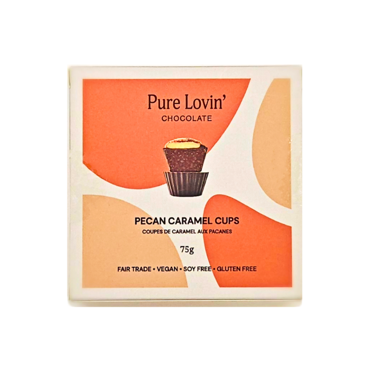 Pure Lovin' Chocolate Pecan Caramel Cups 4pc Box - 75g