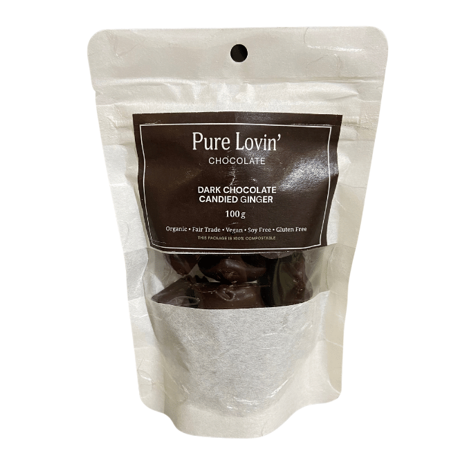Pure Lovin' Chocolate Coated Candied Ginger - 100g