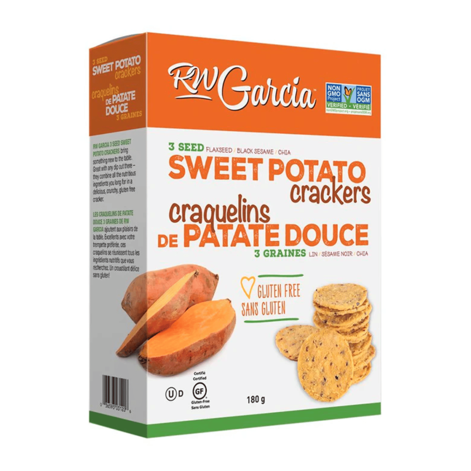 RW Garcia 3 Seed Sweet Potato Crackers - 180g