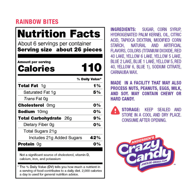 Andersen's Crazy Candy Rainbow Bites - 144.6g