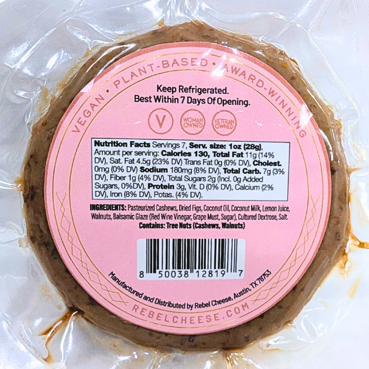 Rebel Cheese  Balsamic Fig and Walnut Fromage - 198g