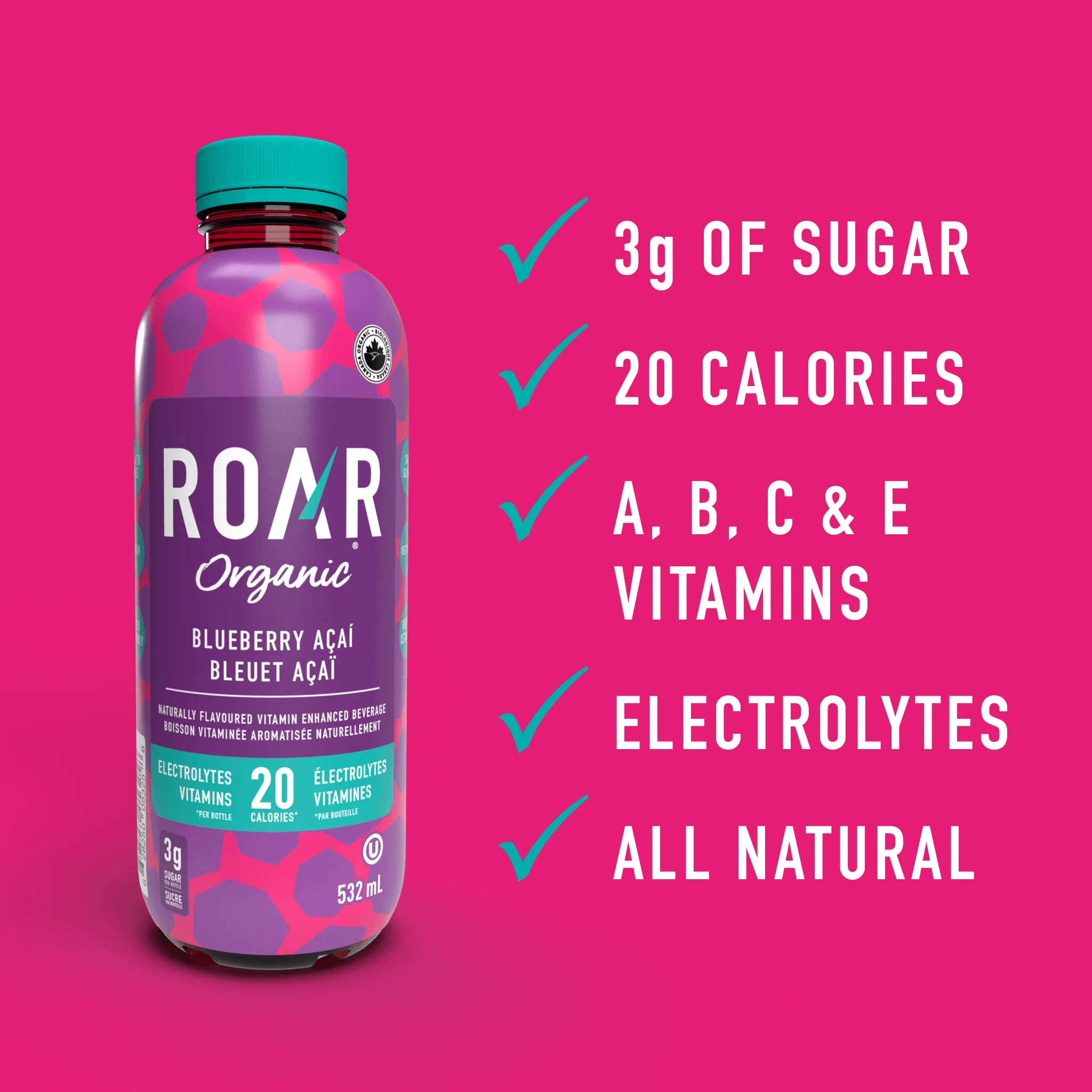 Roar Blueberry Acai Drink - 532ml