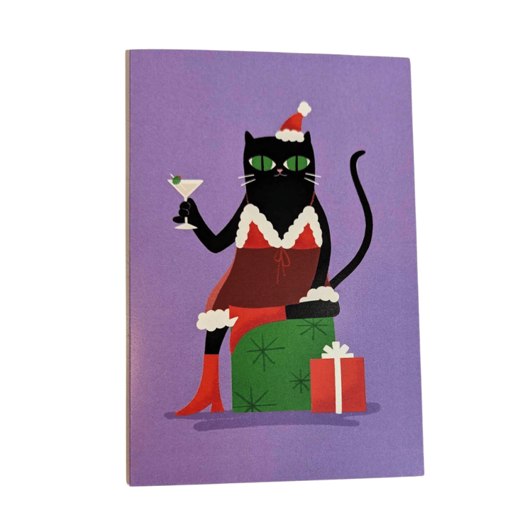 Sad Shoppe Christmas Cat Card (Blank inside)