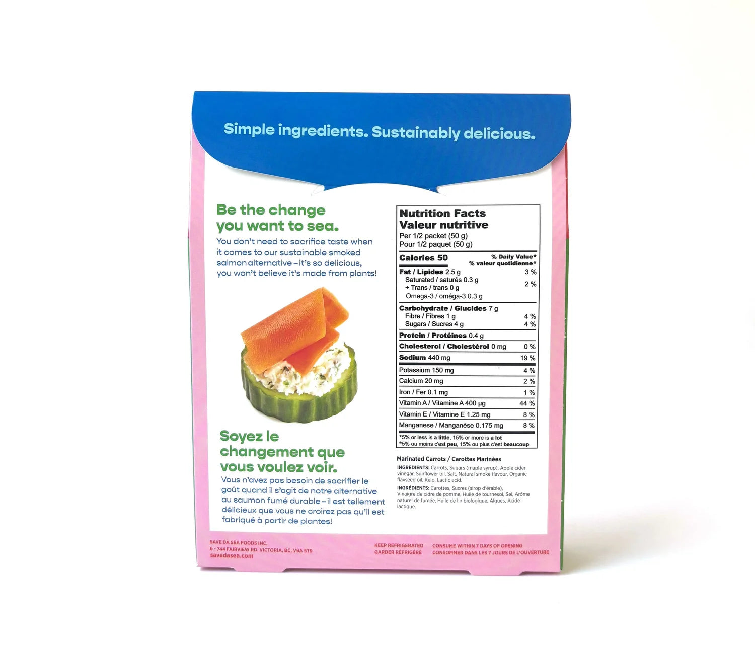 Save Da Sea Smoked Carrot Salmon with Dill & Capers - 100g