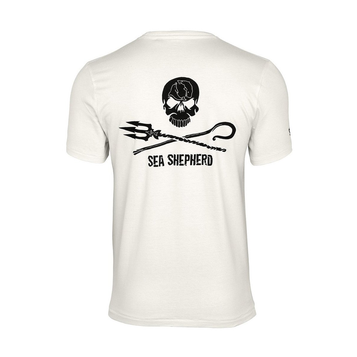 T-shirt à col en V Jolly Roger pour femmes de Sea Shepherd - blanc cassé