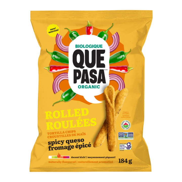 Que Pasa Rolled Tortilla Chips Spicy Queso - 184g