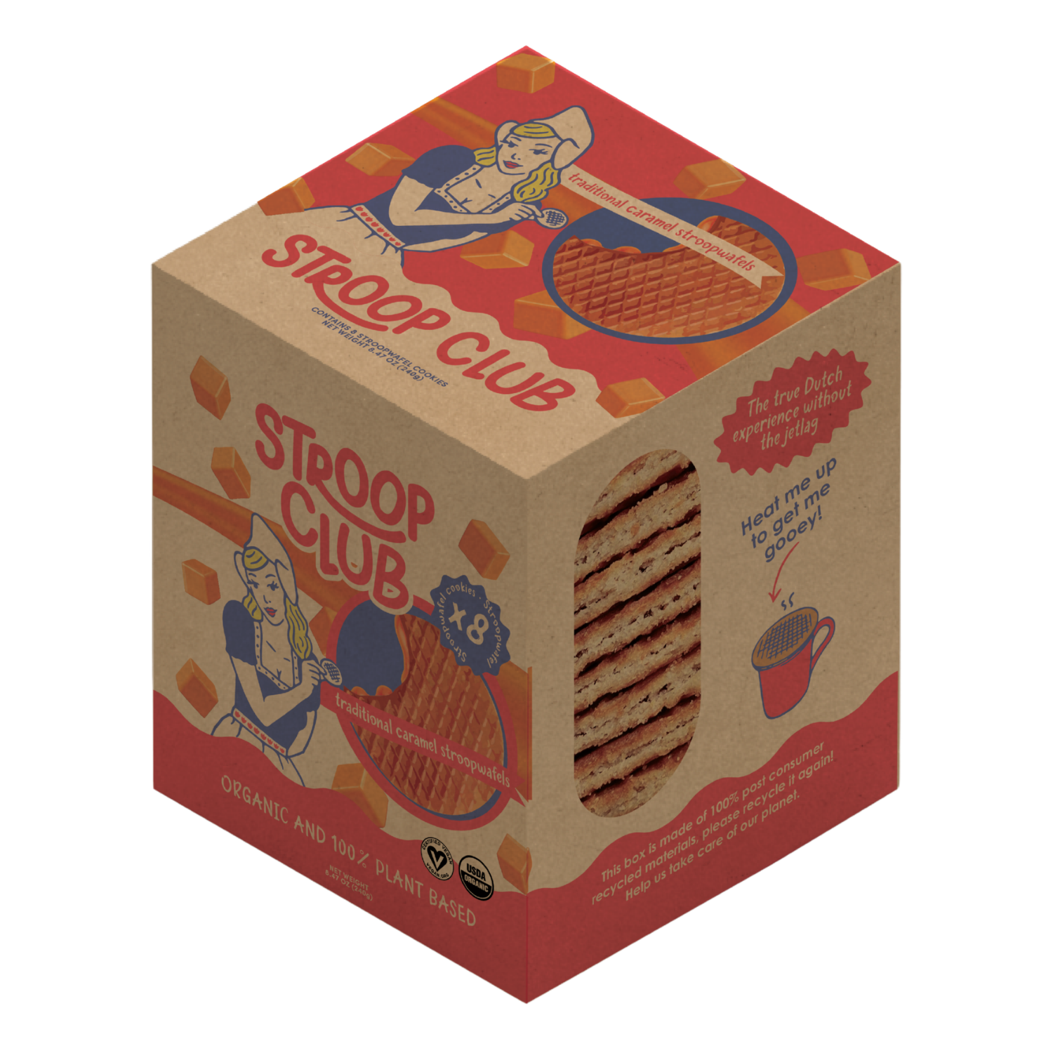 Stroop Club Vegan Traditional Caramel Stroopwafel Cookies - 240g