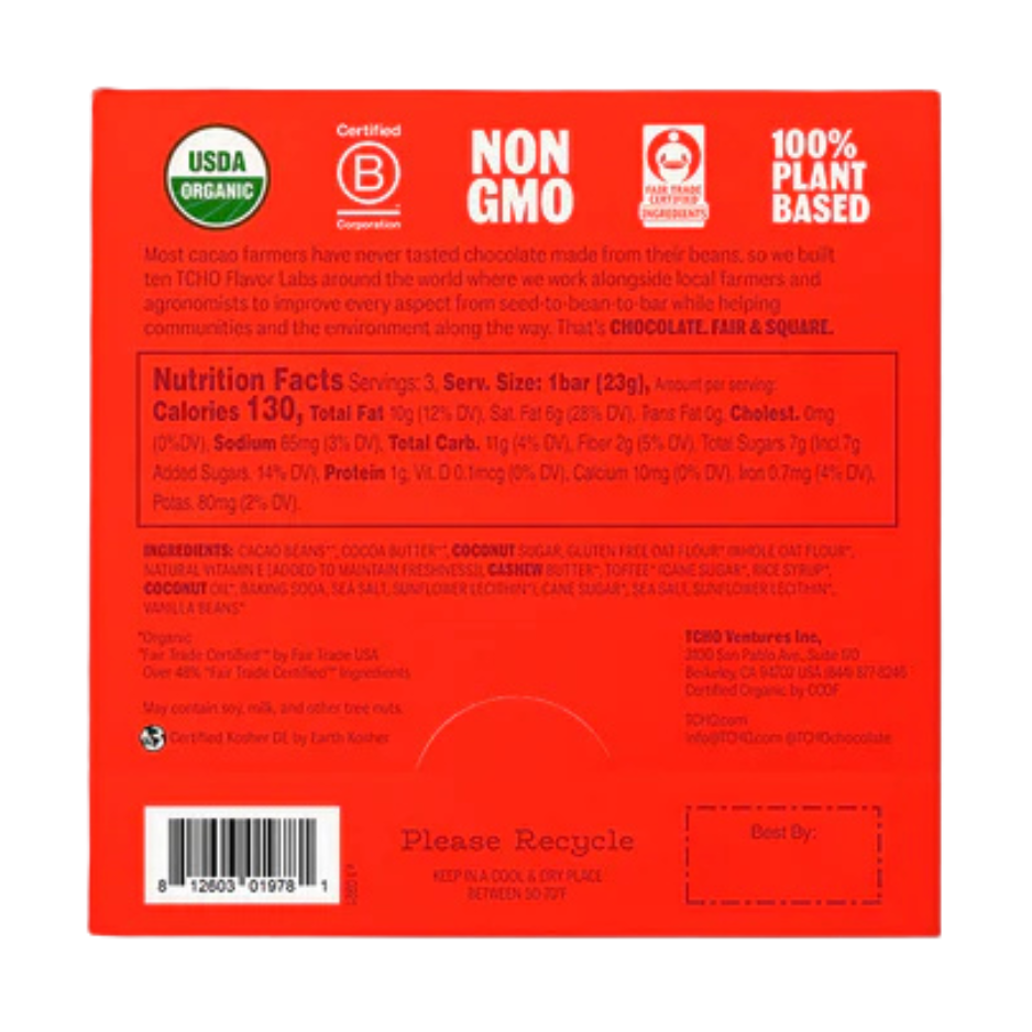 TCHO Toffee Time Oat Milk Chocolate - 70g