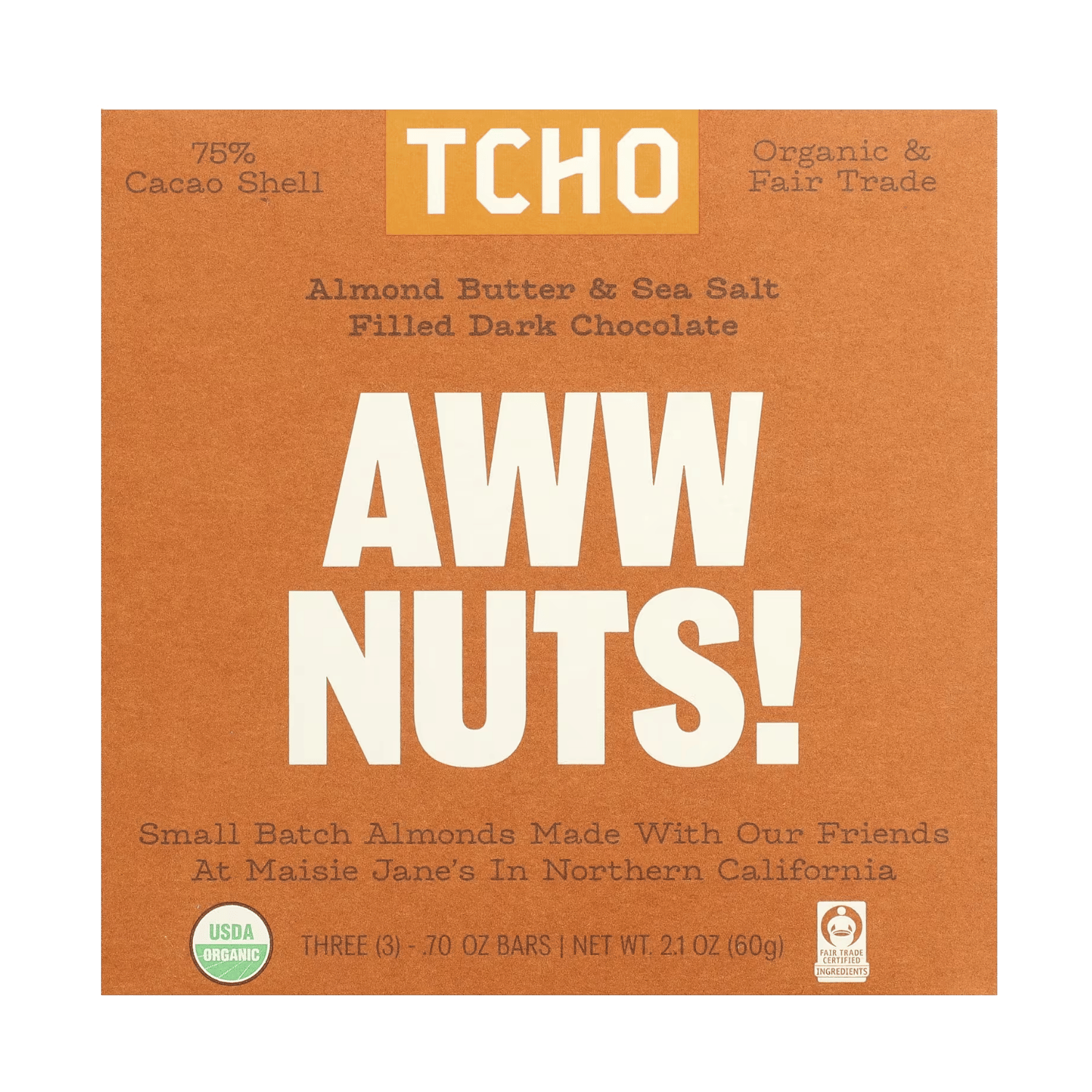 TCHO Aww Nuts! Almond Filled Dark Chocolate - 70g