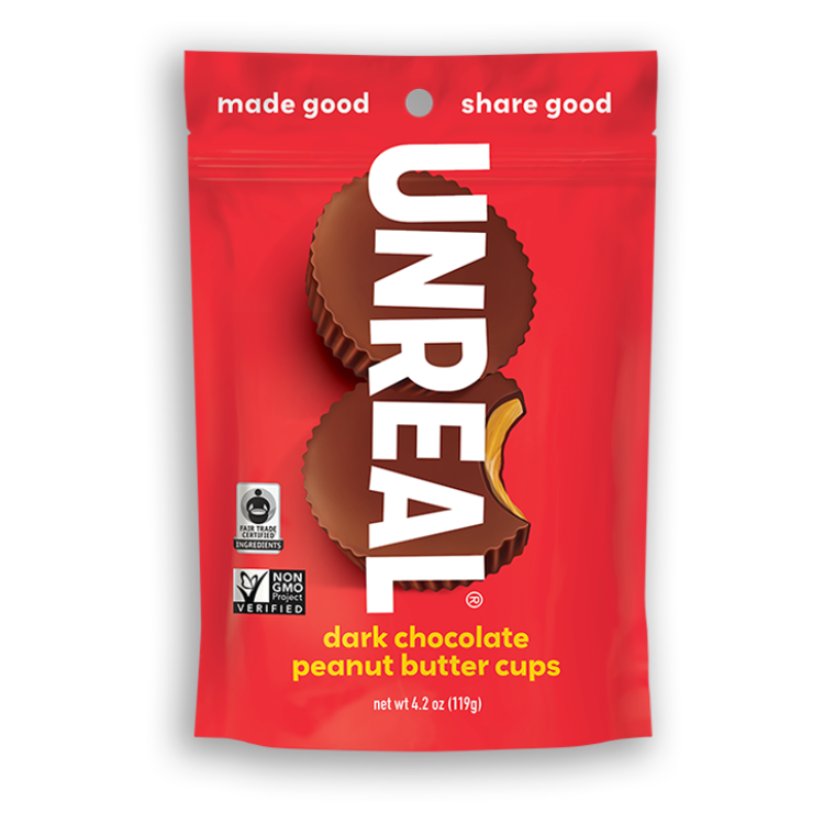 Coupes au beurre d'arachide au chocolat noir Unreal - 119g